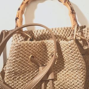 Leather bucket purse